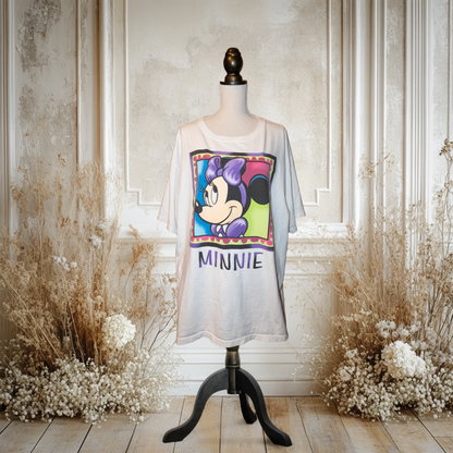 パープルな手書き”ミニー”のオーバーサイズTシャツ【90's】