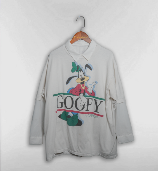 グーフィーのオーバーサイズ両面Tシャツ