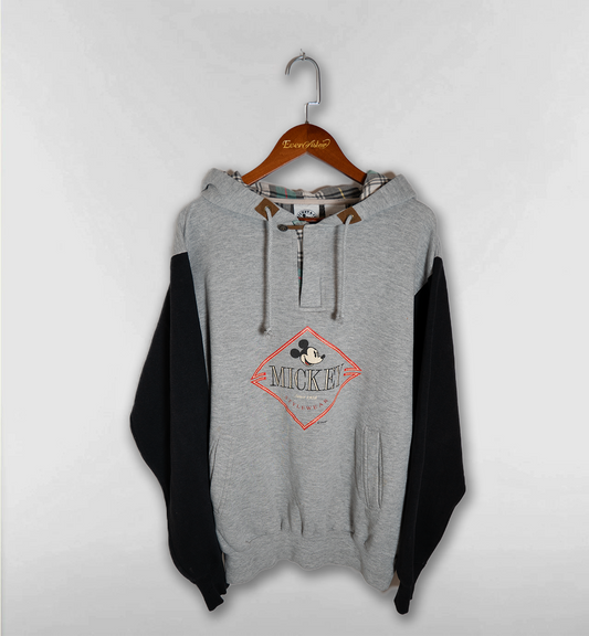ミッキーのチェック切り替えパーカー