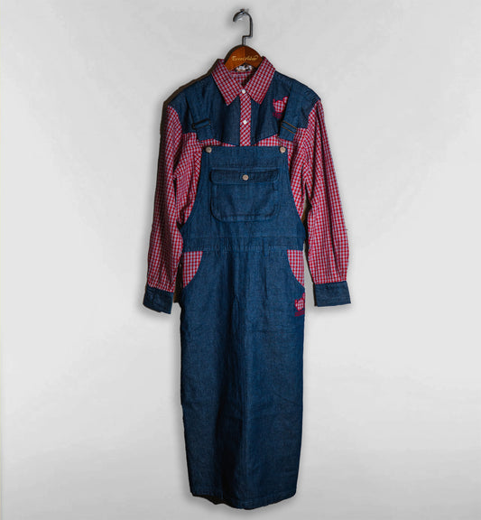 【未使用品】デニム切り替えシャツ&デニムスカートセットアップ