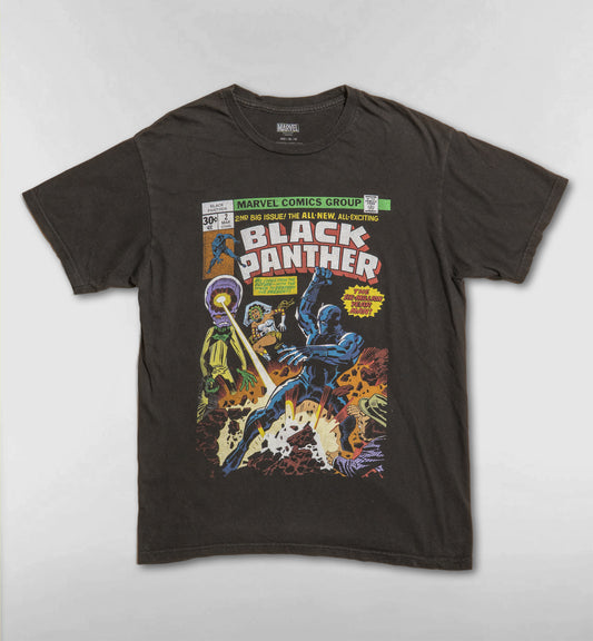 ブラックパンサーコミックカバーTシャツ【ブラック】