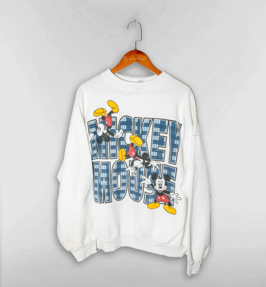 レトロミッキーのホワイトスウェット
