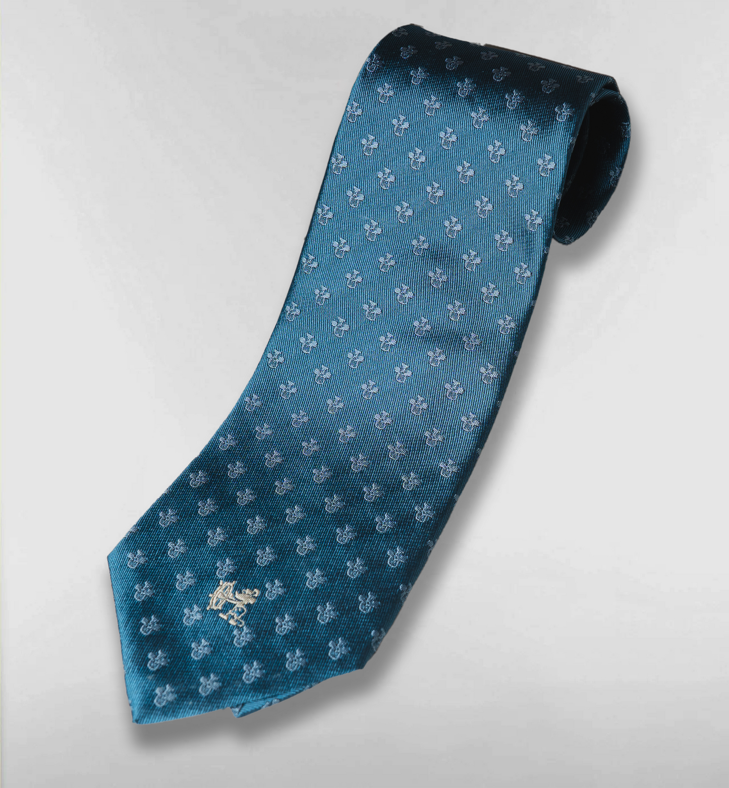 蒸気船ウィリーワンポイントネクタイ【ブルーグリーン】