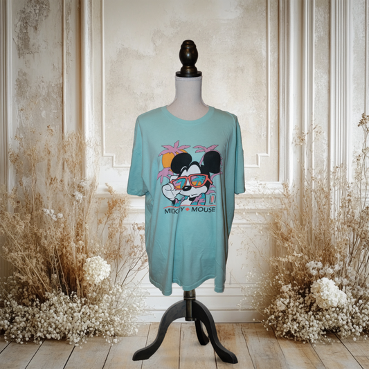 イケイケミッキーのグラサンTシャツ【青】