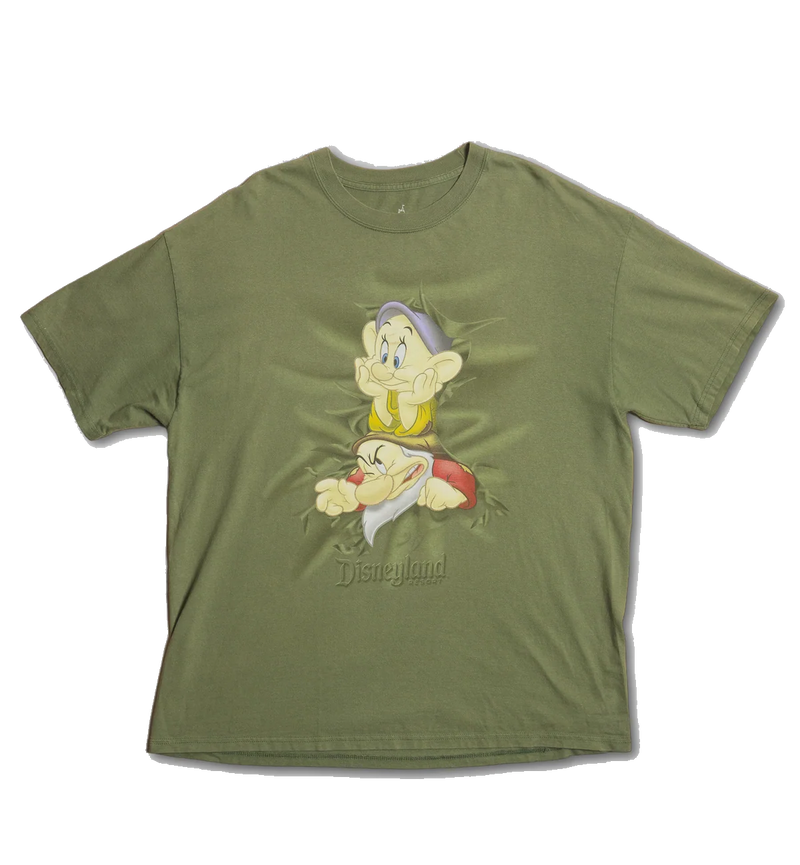 ドーピーとグランピー両面顔破りTシャツ【カーキ】