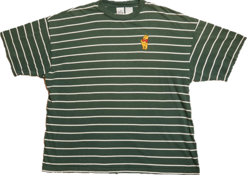 くまのプーさん ボーダー半袖Tシャツ【グリーン】