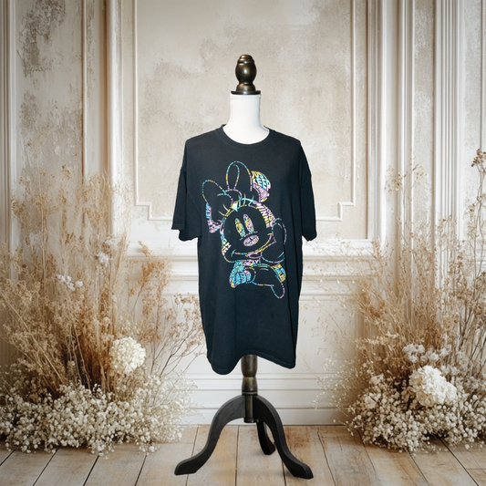 ミニーの色文字Tシャツ