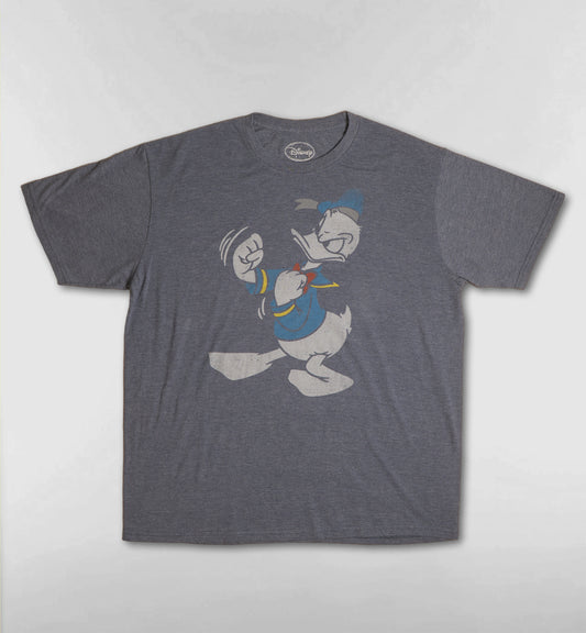 ドナルドのかすれプリントTシャツ【グレー】