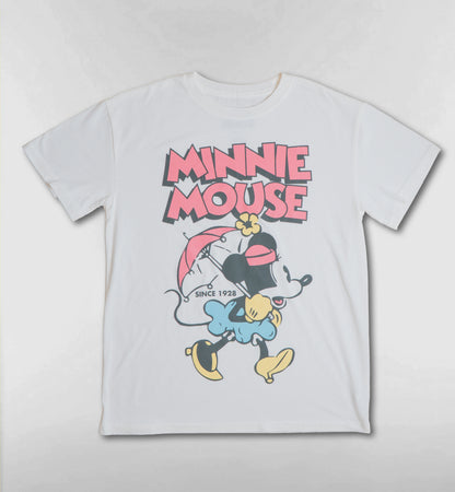 ミニーのロゴプリントTシャツ【ホワイト】
