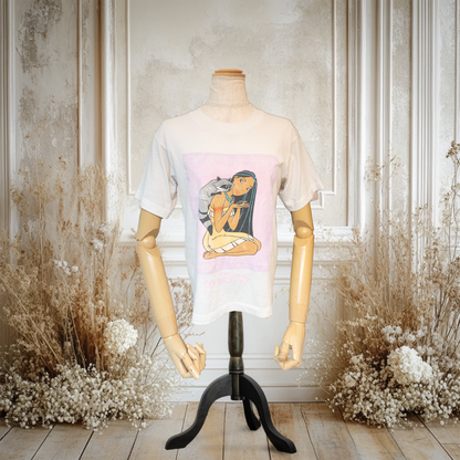 ポカホンタス、ミーコと一緒Tシャツ【90s】