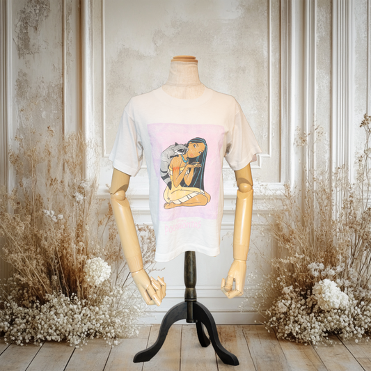 ポカホンタス、ミーコと一緒Tシャツ【90s】