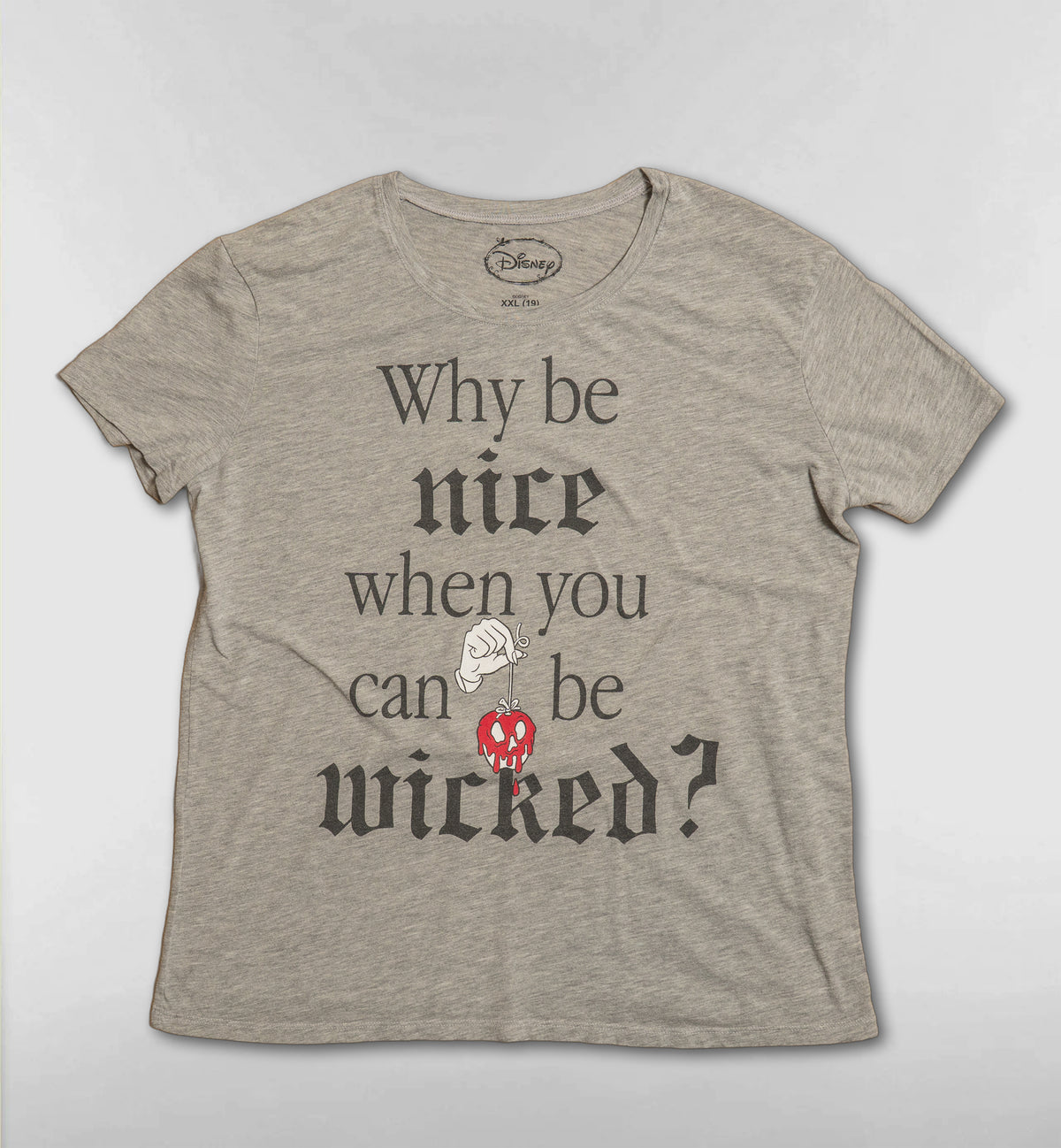 白雪姫の毒リンゴTシャツ【グレー】