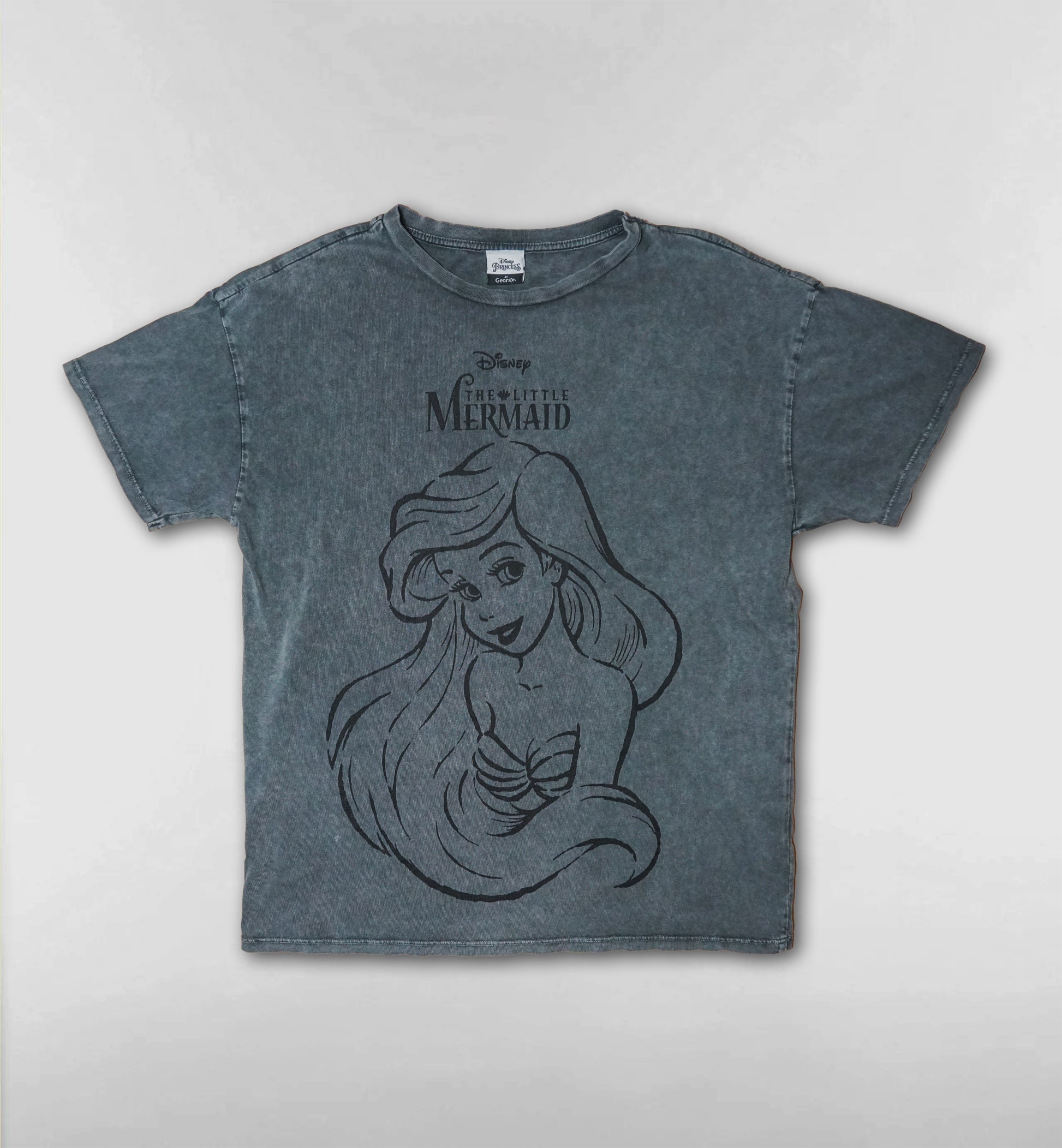 リトルマーメイドモノクロプリントTシャツ