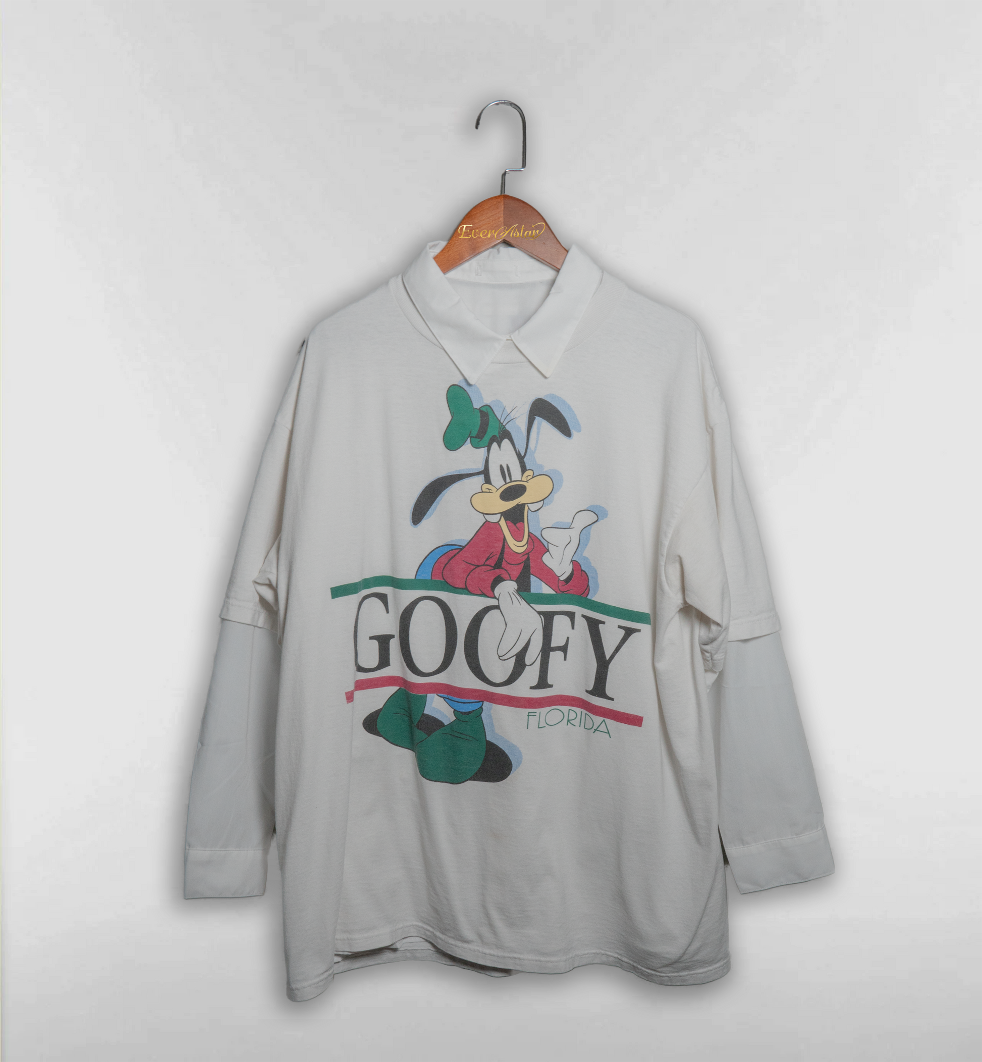 グーフィーのオーバーサイズ両面Tシャツ